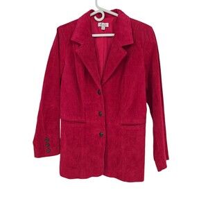 D & Co Size Medium Womens Pink Suede Blazer 100% Leather Coat
